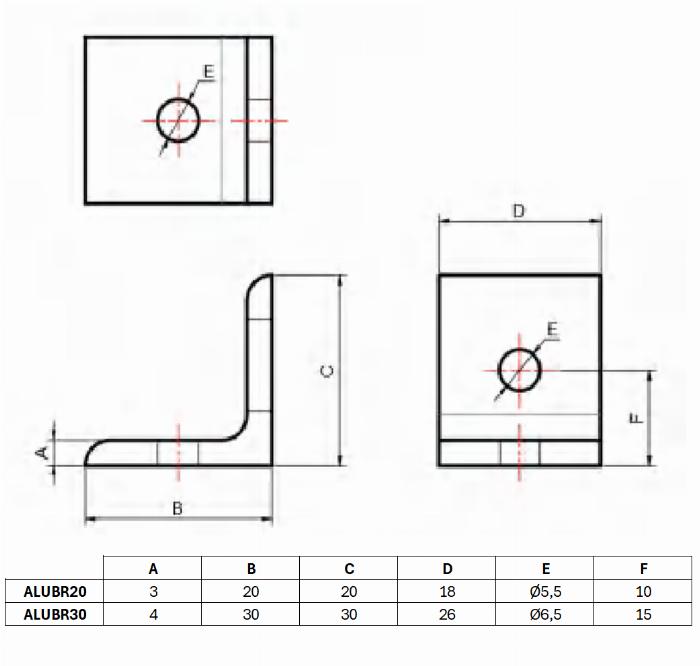 Bracket Alu elox 20x20